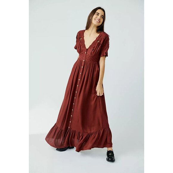 New! Free People Colette Maxi Dress Size Large 41657 - Picture 2 of 14